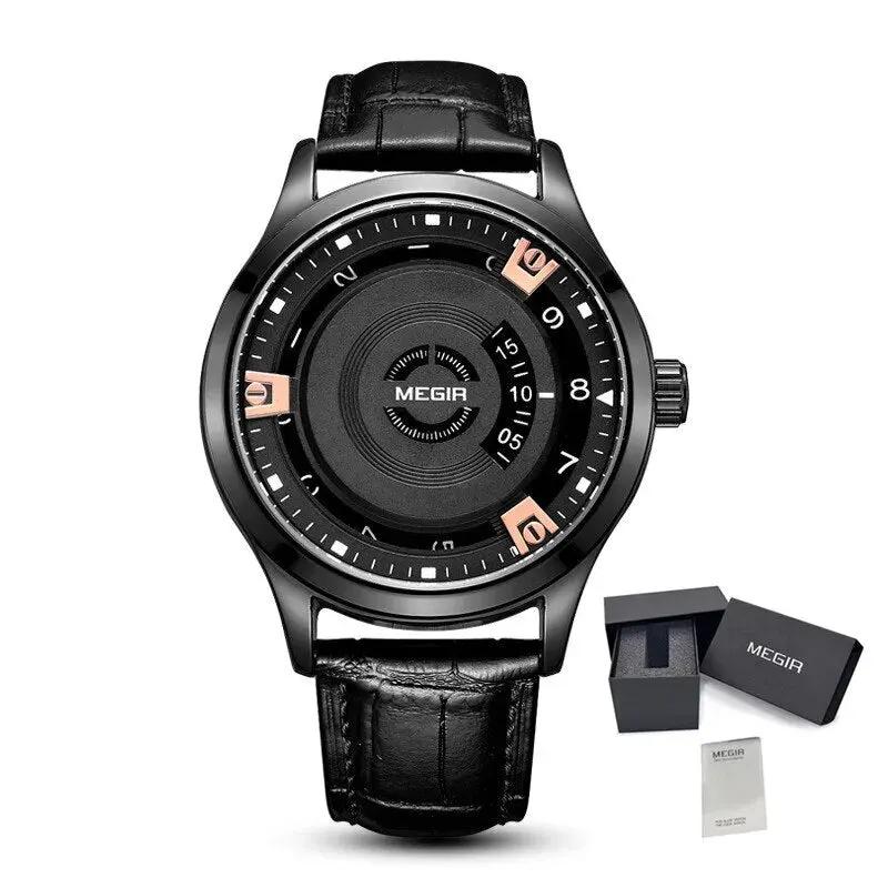 MEGIR Mens Watches Top Brand Luxury Leather Sport Military Watches Male Clock Waterproof Fashion Casual Quartz Wristwatch 1067 by MEGIR WATCH GROUP