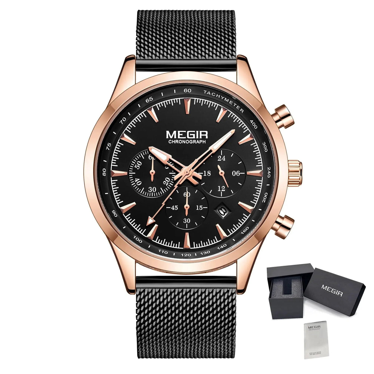 MEGIR Fashion Watch for Men Top Luxury Big Dial Business Quartz Watches Waterproof Steel Wrist Watch Clock Relogio Masculino 2153 by MEGIR WATCH GROUP