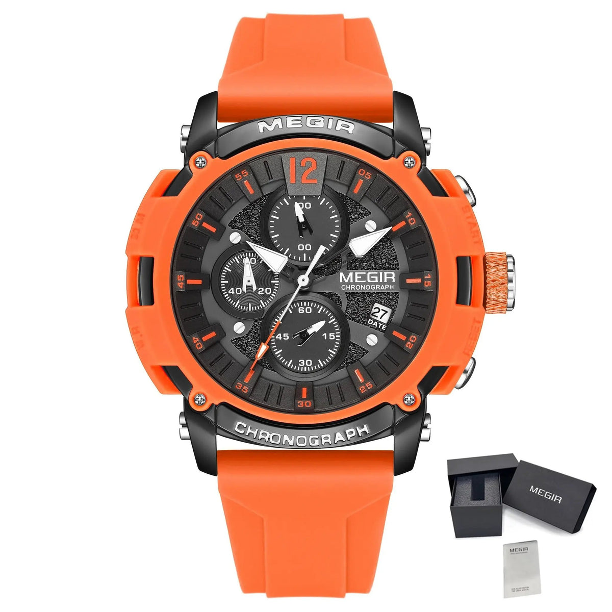 MEGIR Fashion Military Watch for Men Silicone Strap Sport Quartz Chronograph Waterproof Male Clock Wristwatch Reloj Hombre 2208 by MEGIR WATCH GROUP