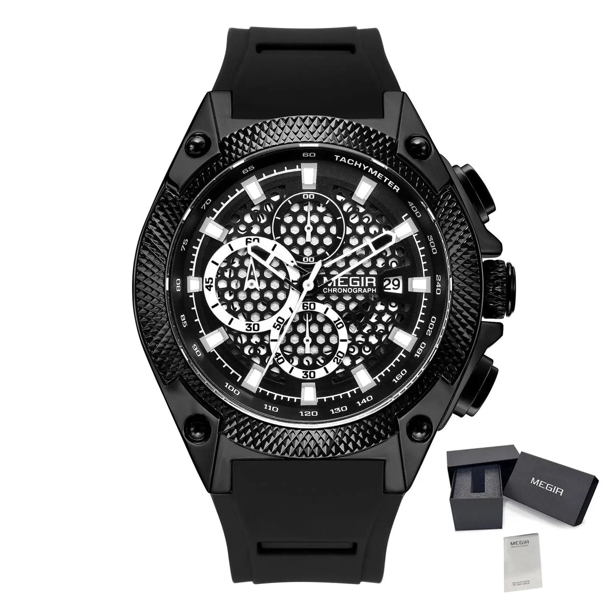 MEGIR Men's Sport Watches Luxury Silicone Strap Man Chronograph Clock Waterproof Luminous Quartz Wristwatch Montre Homme 2127 by MEGIR WATCH GROUP
