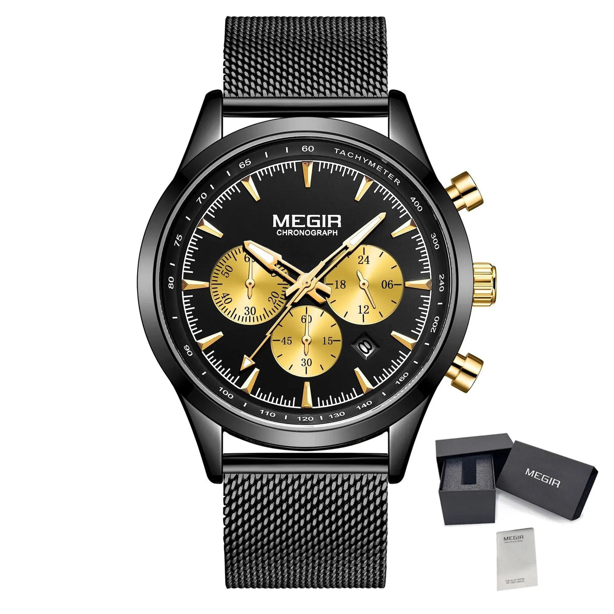 MEGIR Fashion Watch for Men Top Luxury Big Dial Business Quartz Watches Waterproof Steel Wrist Watch Clock Relogio Masculino 2153 by MEGIR WATCH GROUP