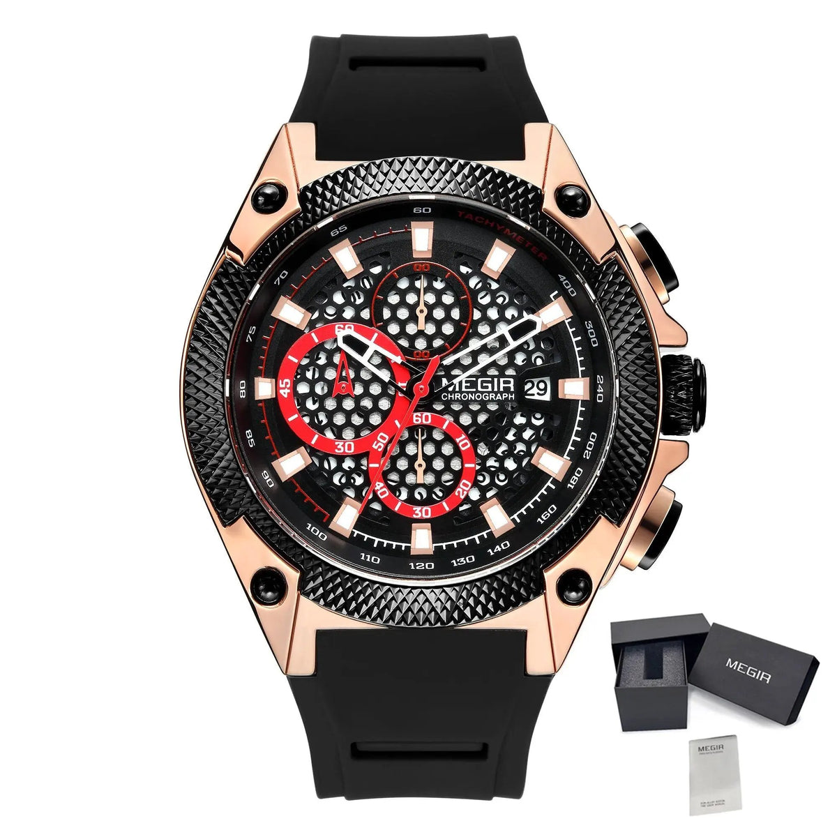 MEGIR Men's Sport Watches Luxury Silicone Strap Man Chronograph Clock Waterproof Luminous Quartz Wristwatch Montre Homme 2127 by MEGIR WATCH GROUP