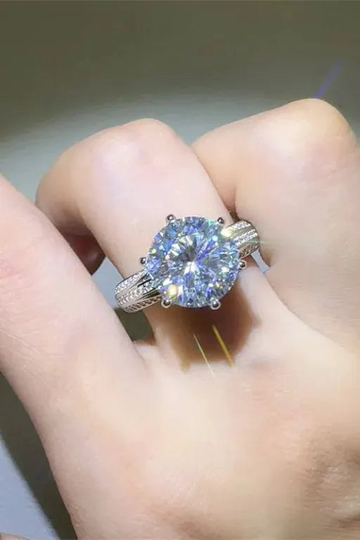 5 Carat Moissanite 925 Sterling Silver Ring by Partner Label