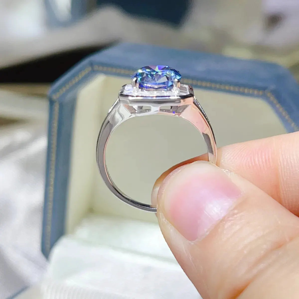 3 Carat Moissanite Square Ring by Partner Label