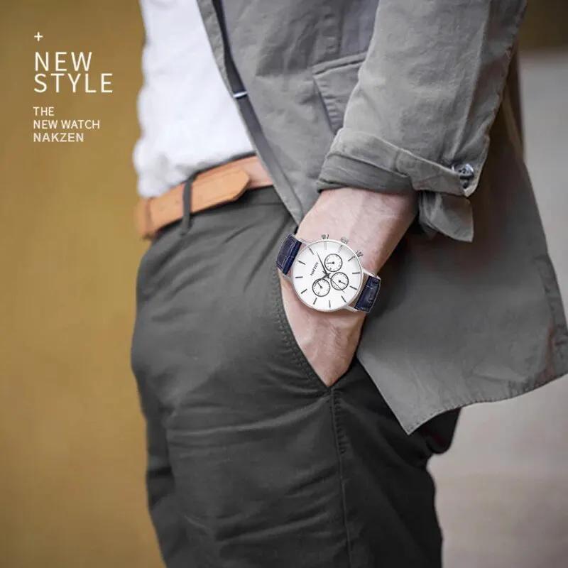 NAKZEN Men Fashion Sport Quartz Simple Clock Business Mens Watches Top Brand Luxury Waterproof Wrist Watch Relogio Masculino 5053 by MEGIR WATCH GROUP