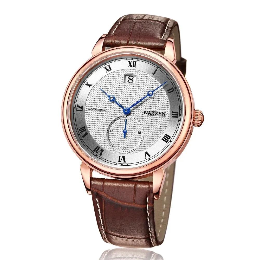 NAKZEN Classic Men Watch Top Brand Luxury Function Date Leather Sport Watches Male Business Quartz WristWatch Relogio Masculino 4025 by MEGIR WATCH GROUP