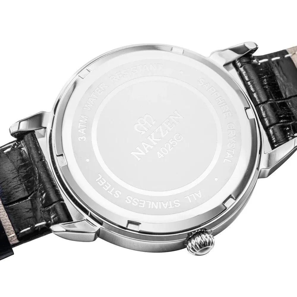 NAKZEN Classic Men Watch Top Brand Luxury Function Date Leather Sport Watches Male Business Quartz WristWatch Relogio Masculino 4025 by MEGIR WATCH GROUP