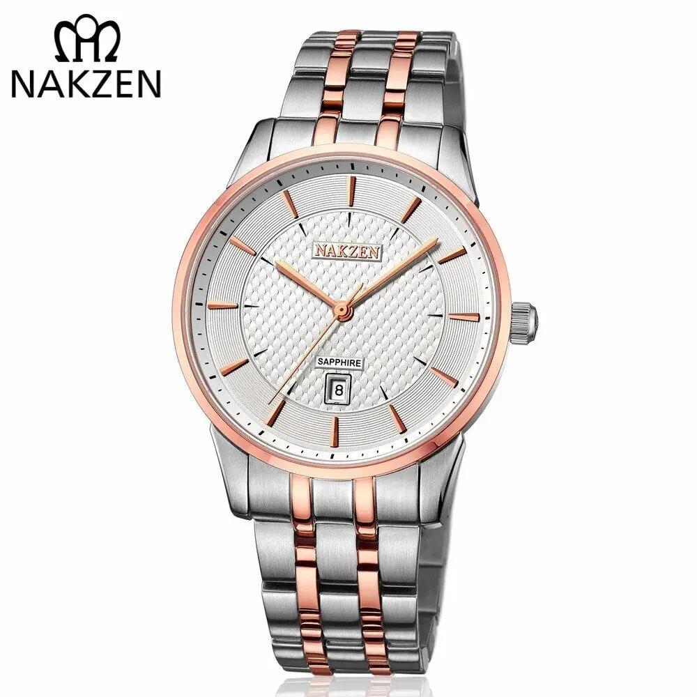 NAKZEN Top Luxury Brand Men's Watches Waterproof Quartz Stainless Steel Watch Rose Gold Watches Male Clock Relogio Masculino 4009 by MEGIR WATCH GROUP