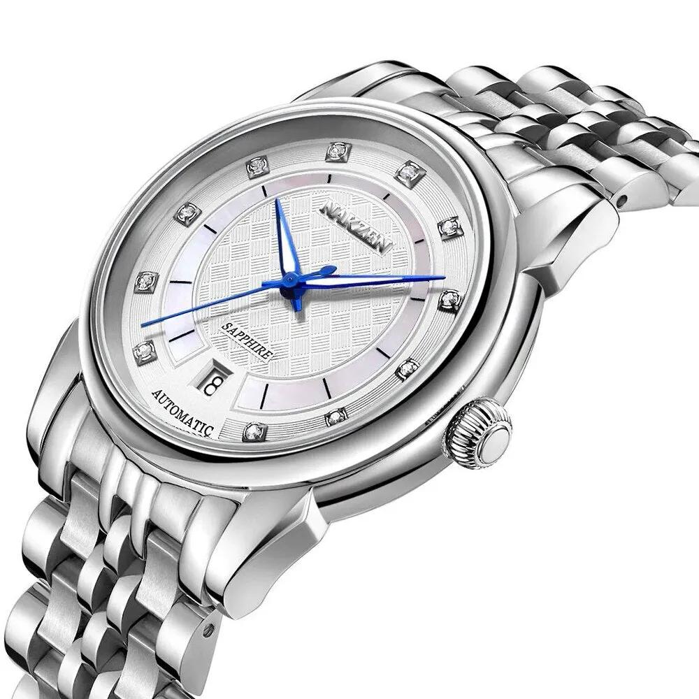 NAKZEN Men Japan Automatic NH35 Movement Mechanical Watch Mens Luminous Waterproof Diamond Classic Wrist Watches Reloj Hombre 6033 by MEGIR WATCH GROUP