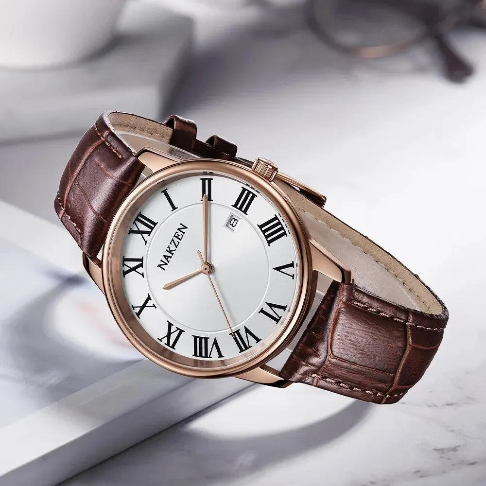 New NAKZEN Top Brand Luxury Fashion Mens Watches Big Dia Stainless Steel Quartz Watch Men Sport Male Clock Relogio Masculino 4090 by MEGIR WATCH GROUP