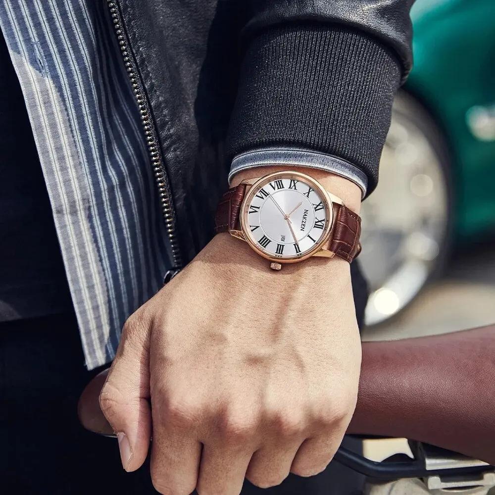 New NAKZEN Top Brand Luxury Fashion Mens Watches Big Dia Stainless Steel Quartz Watch Men Sport Male Clock Relogio Masculino 4090 by MEGIR WATCH GROUP