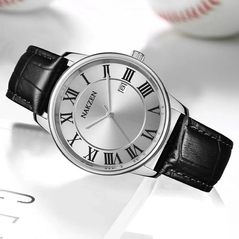 New NAKZEN Top Brand Luxury Fashion Mens Watches Big Dia Stainless Steel Quartz Watch Men Sport Male Clock Relogio Masculino 4090 by MEGIR WATCH GROUP