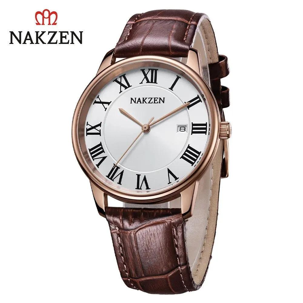 New NAKZEN Top Brand Luxury Fashion Mens Watches Big Dia Stainless Steel Quartz Watch Men Sport Male Clock Relogio Masculino 4090 by MEGIR WATCH GROUP