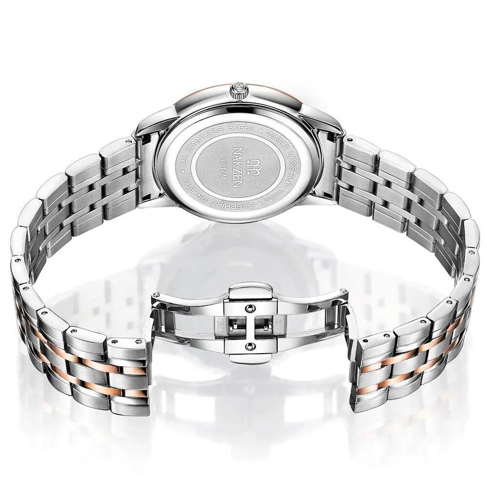 NAKZEN Men Watches Top Brand Luxury Clock Male Stainless Steel Casual Quartz Watch Mens Sports Wristwatch relogio masculino 4047 by MEGIR WATCH GROUP