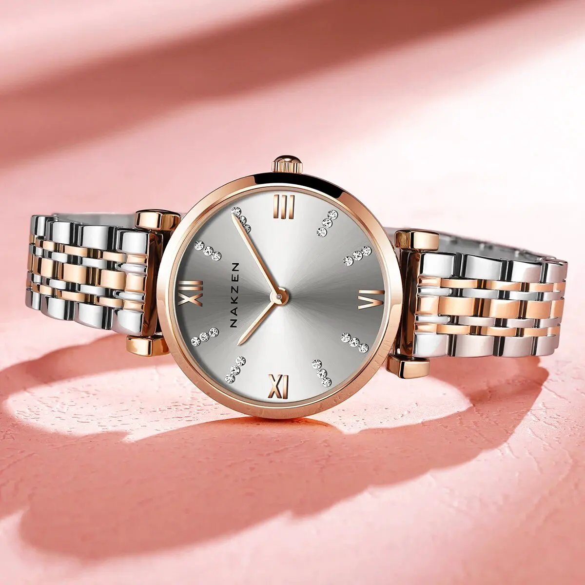 Fashion Ladies Watch Women 2021 New Rose Gold Dress Quartz Watches Luxury Diamond Wristwatches Relogio Feminino Bracelet Clock 4057 by MEGIR WATCH GROUP