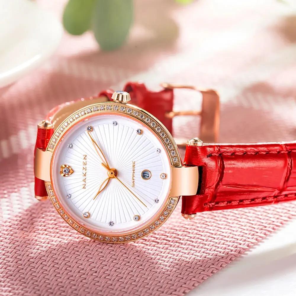 Fashion Women Watches 2021 New Leather Minimalist Watch Ladies Quartz Japan Movement Dress Wrist Watch Clock Montre Femme 4066 by MEGIR WATCH GROUP