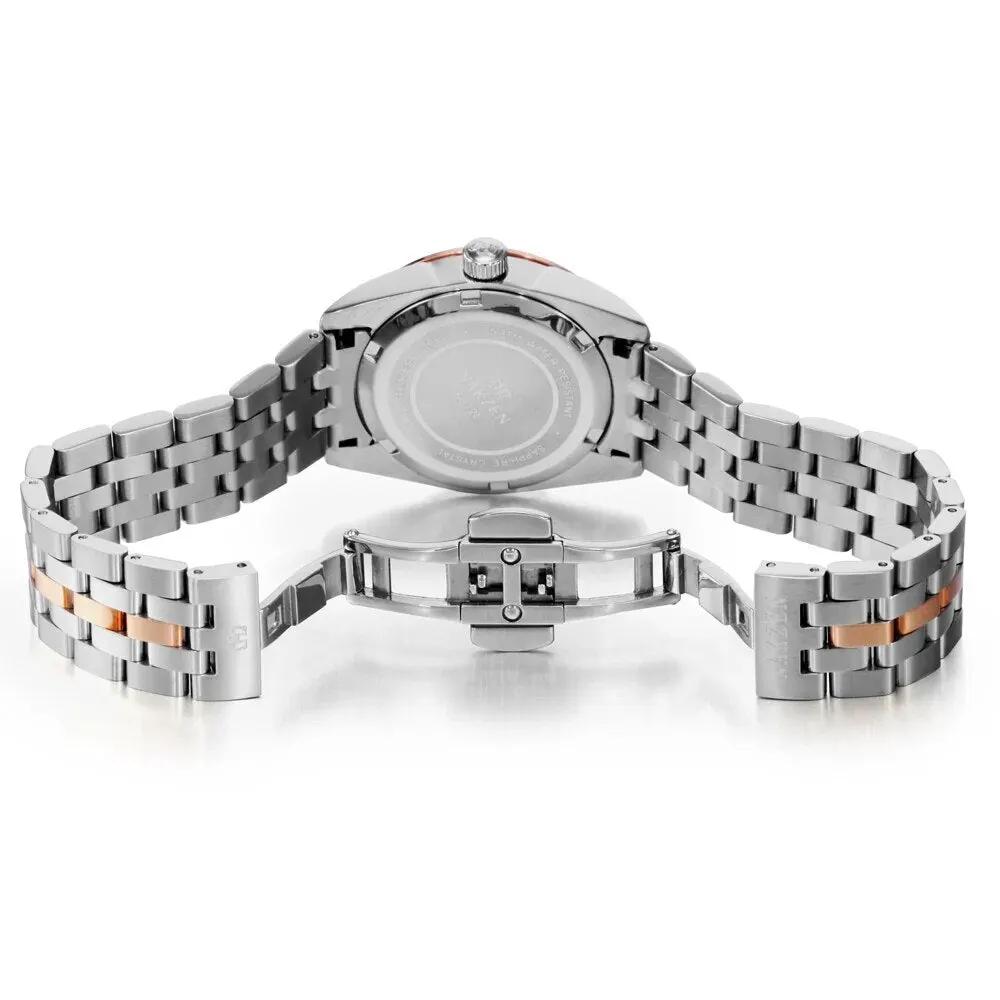 NAKZEN Womens Gold Luxury Quartz Diamond Watch Calendar Display Women Full Steel Wrist Watch Female Clock relogio masculino 6012 by MEGIR WATCH GROUP
