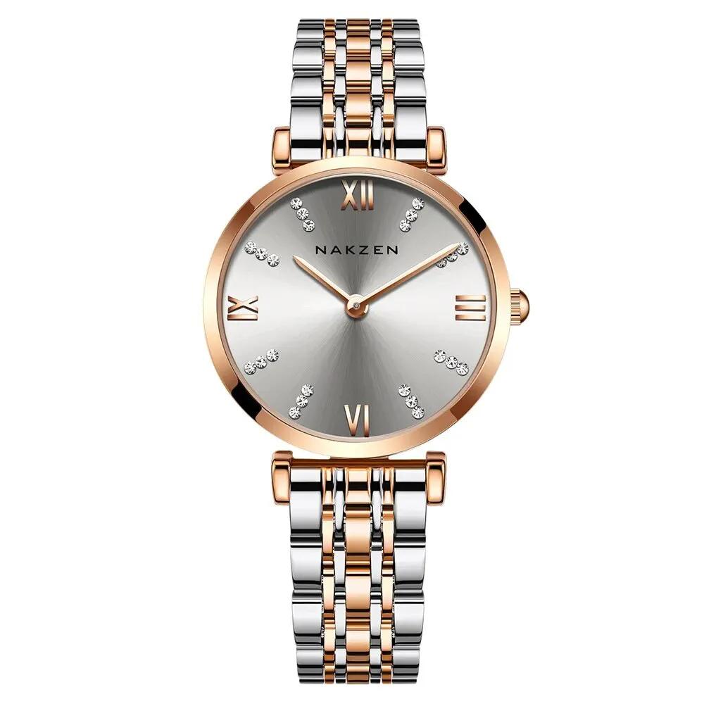 Fashion Ladies Watch Women 2021 New Rose Gold Dress Quartz Watches Luxury Diamond Wristwatches Relogio Feminino Bracelet Clock 4057 by MEGIR WATCH GROUP