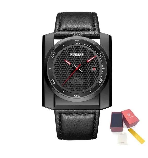 RUIMAS Luxury Men Watches Automatic Mechanical Wrist Watch for Mens Fashion Leather Business Casual Clock Montre Homme 6775 by MEGIR WATCH GROUP