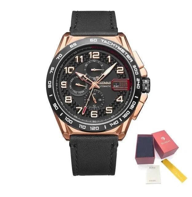 RUIMAS Luxury Men Watches Automatic Mechanical Watch Fashion Sport Casual Wristwatch Leather Strap Luminous Date Male Clock 6771 by MEGIR WATCH GROUP