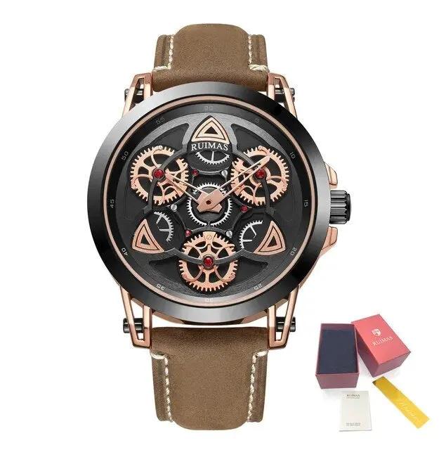 RUIMAS Brand Quartz Sport Watches for Men Fashion Military Casual Wrist Watch Waterproof Leather Male Clock Reloj Hombre 550 by MEGIR WATCH GROUP