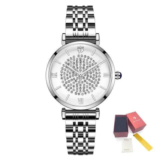RUIMAS Fashion Women Watch Luxury Quartz Wristwatch Stainless Steel Ladies Casual Watches Dress Clock Relogio Feminino 538 by MEGIR WATCH GROUP