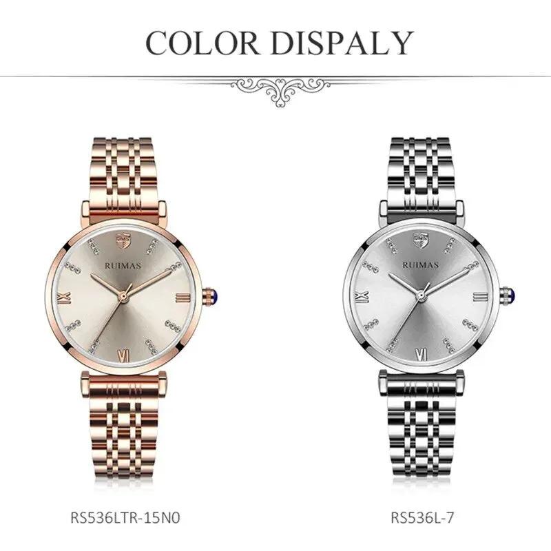 RUIMAS Women Watches Top Brand Luxury Quartz Watch Waterproof Fashion Ladies Wristwatch Stain Steel Dress Clock Reloj Mujer 536 by MEGIR WATCH GROUP