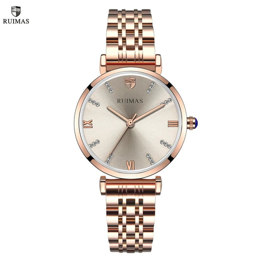 RUIMAS Women Watches Top Brand Luxury Quartz Watch Waterproof Fashion Ladies Wristwatch Stain Steel Dress Clock Reloj Mujer 536 by MEGIR WATCH GROUP