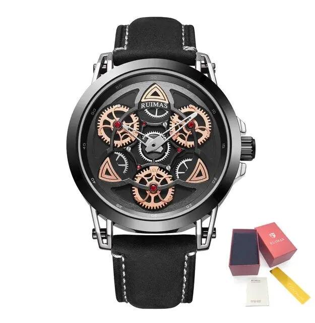 RUIMAS Brand Quartz Sport Watches for Men Fashion Military Casual Wrist Watch Waterproof Leather Male Clock Reloj Hombre 550 by MEGIR WATCH GROUP