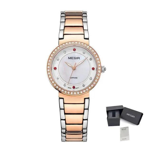 MEGIR Fashion Stainless Steel Women Bracelet Quartz Watches Elegant Business Ladies Clock Female Sport Wristwatch Reloj Mujer 4164 by MEGIR WATCH GROUP