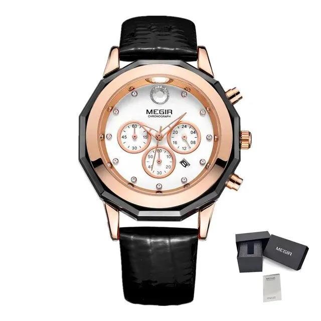 MEGIR Luxury Brand Women Bracelet Watches Ladies Fashion Quartz Sport Wristwatch Leather Dress Clock Chronograph Reloj Hombre 2042 by MEGIR WATCH GROUP
