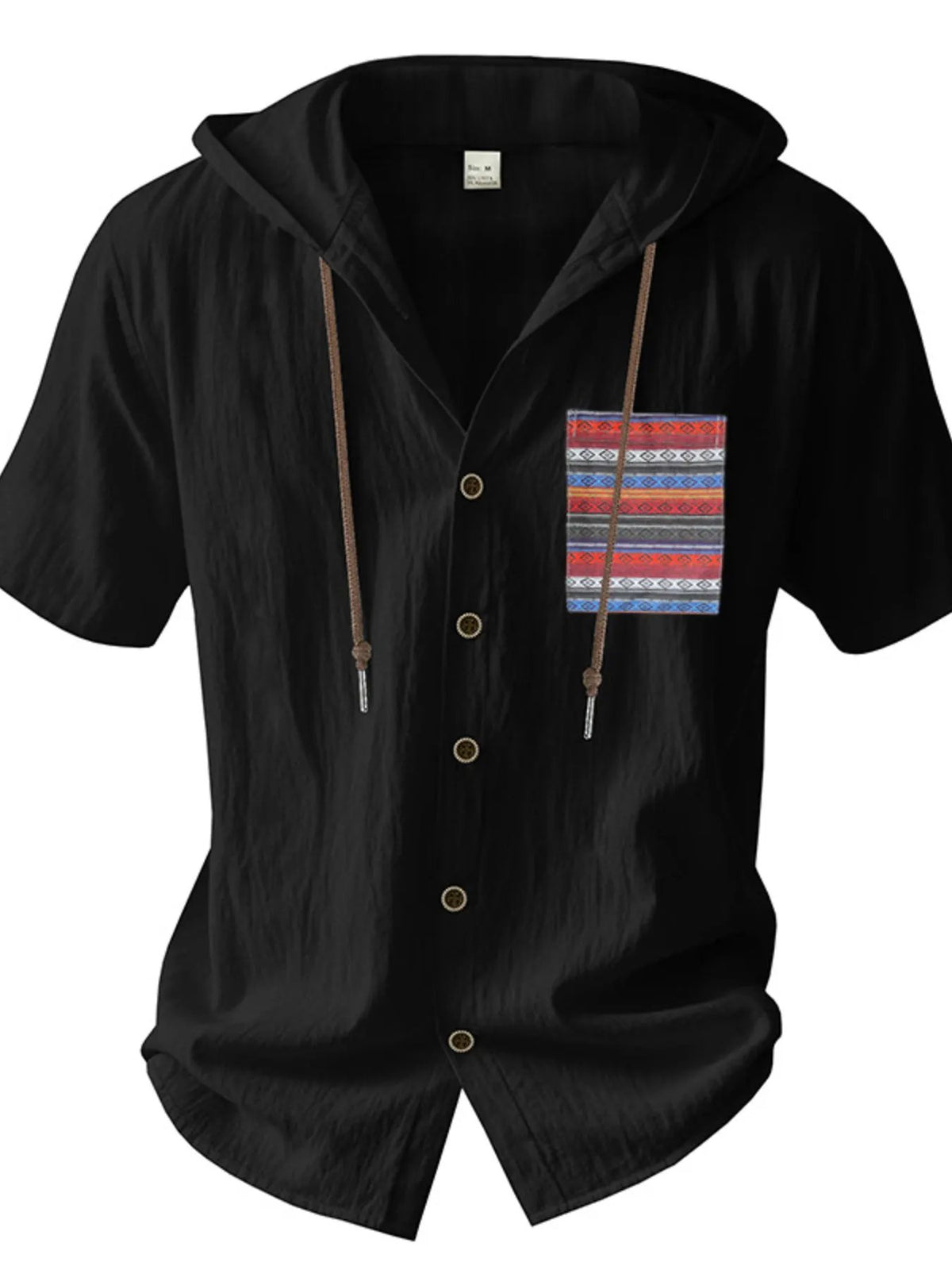 Men's Full Size Casual Hooded Short Sleeve Shirt Plus Size by Trendsi