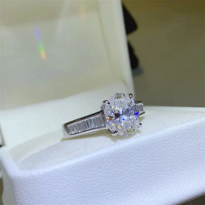 3 Carat Moissanite 925 Sterling Silver Ring by Partner Label
