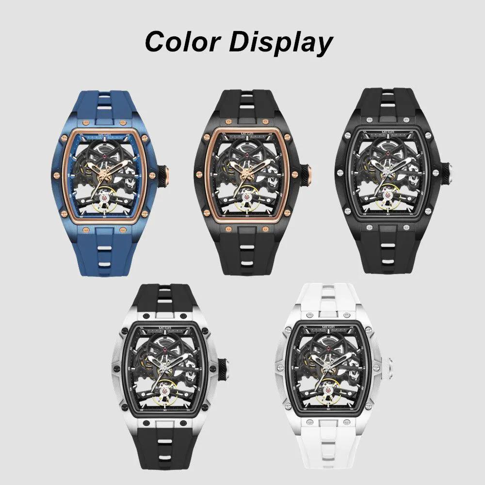 MEGIR Original Fashion Men Watches Automatic Mechanical Watch Steel Case Sport Skeleton Dial Wristwatch Waterproof Clock Reloj Hombre 2242 by MEGIR WATCH GROUP