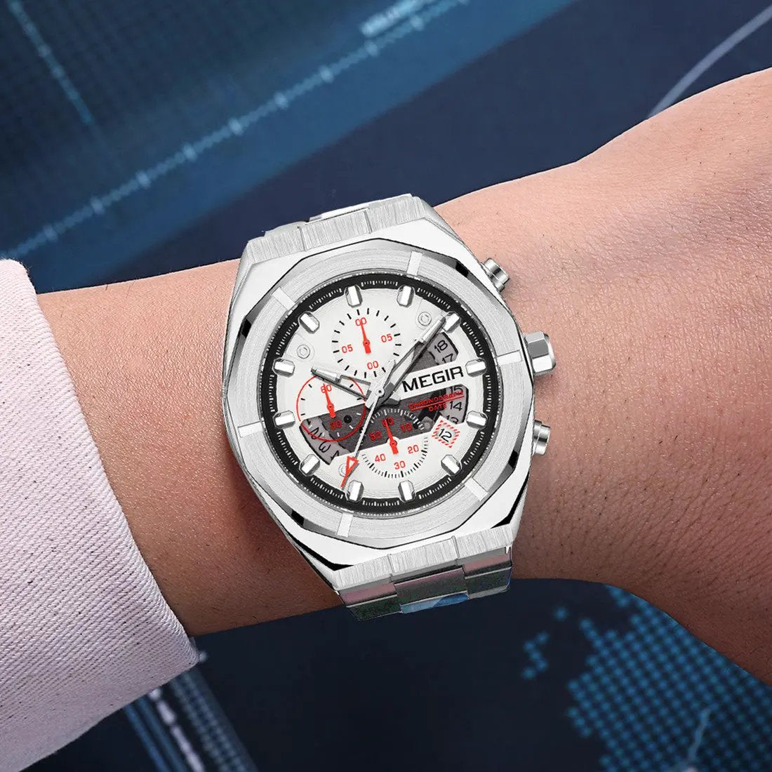MEGIR New Watch for Men Top Brand Luxury Casual Quartz Wristwatch with Chronograph Waterproof Luminous Auto Date Reloj Hombre 2225 by MEGIR WATCH GROUP