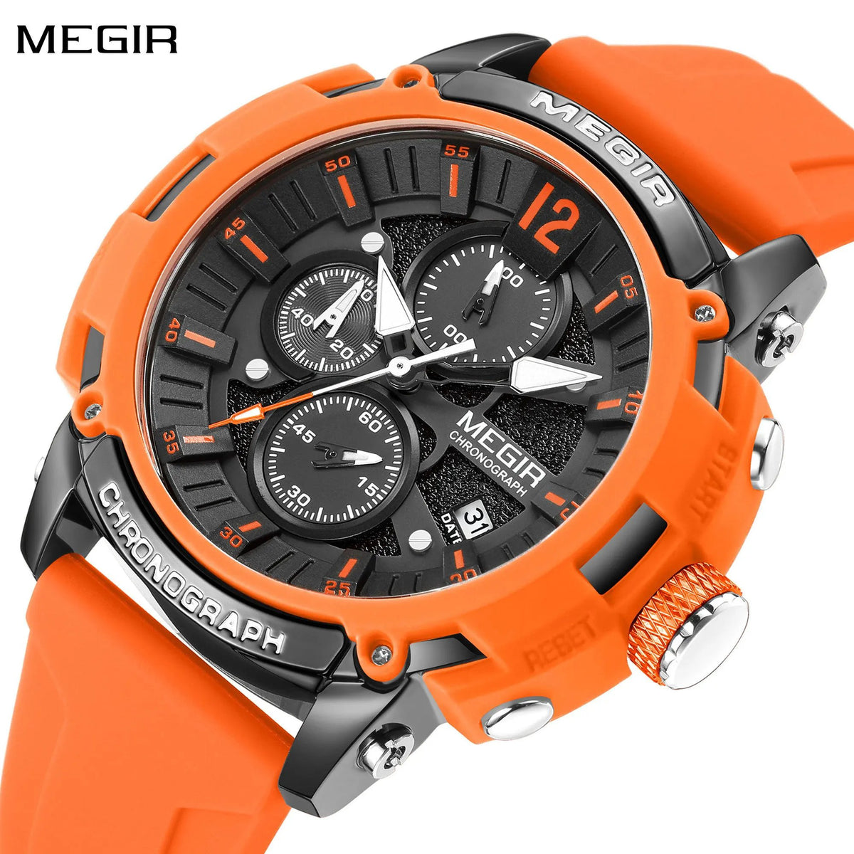 MEGIR Fashion Military Watch for Men Silicone Strap Sport Quartz Chronograph Waterproof Male Clock Wristwatch Reloj Hombre 2208 by MEGIR WATCH GROUP