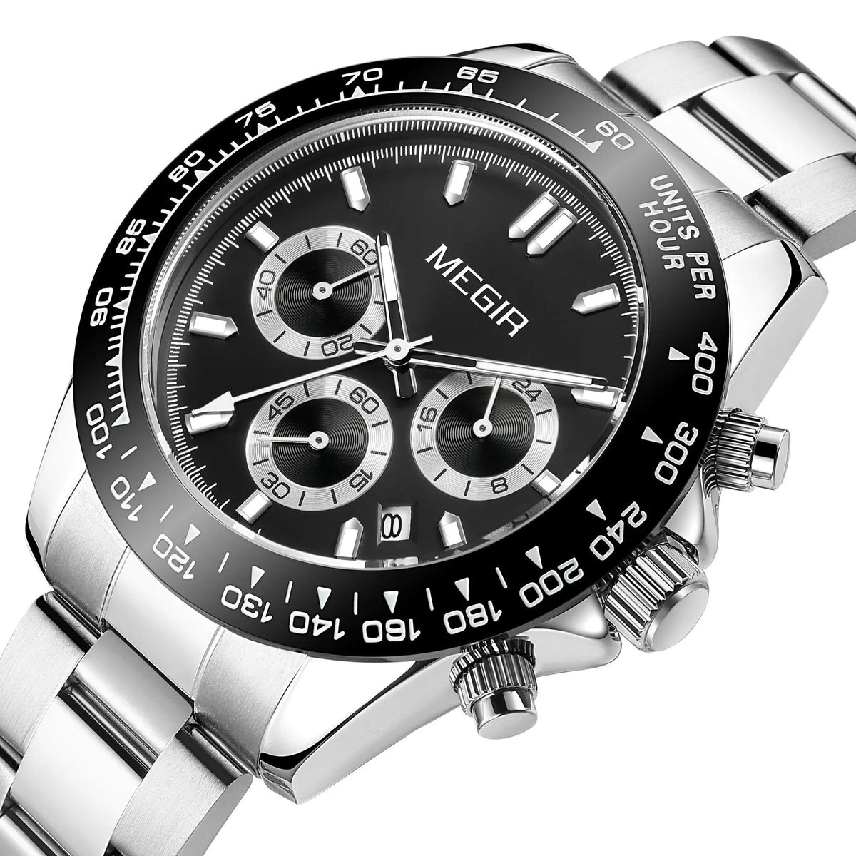 MEGIR Fashion Men Business Watches Stainless Steel Quartz Watch Luxury Casual Sport Wristwatch Waterproof Clock Reloj Hombre 8104 by MEGIR WATCH GROUP