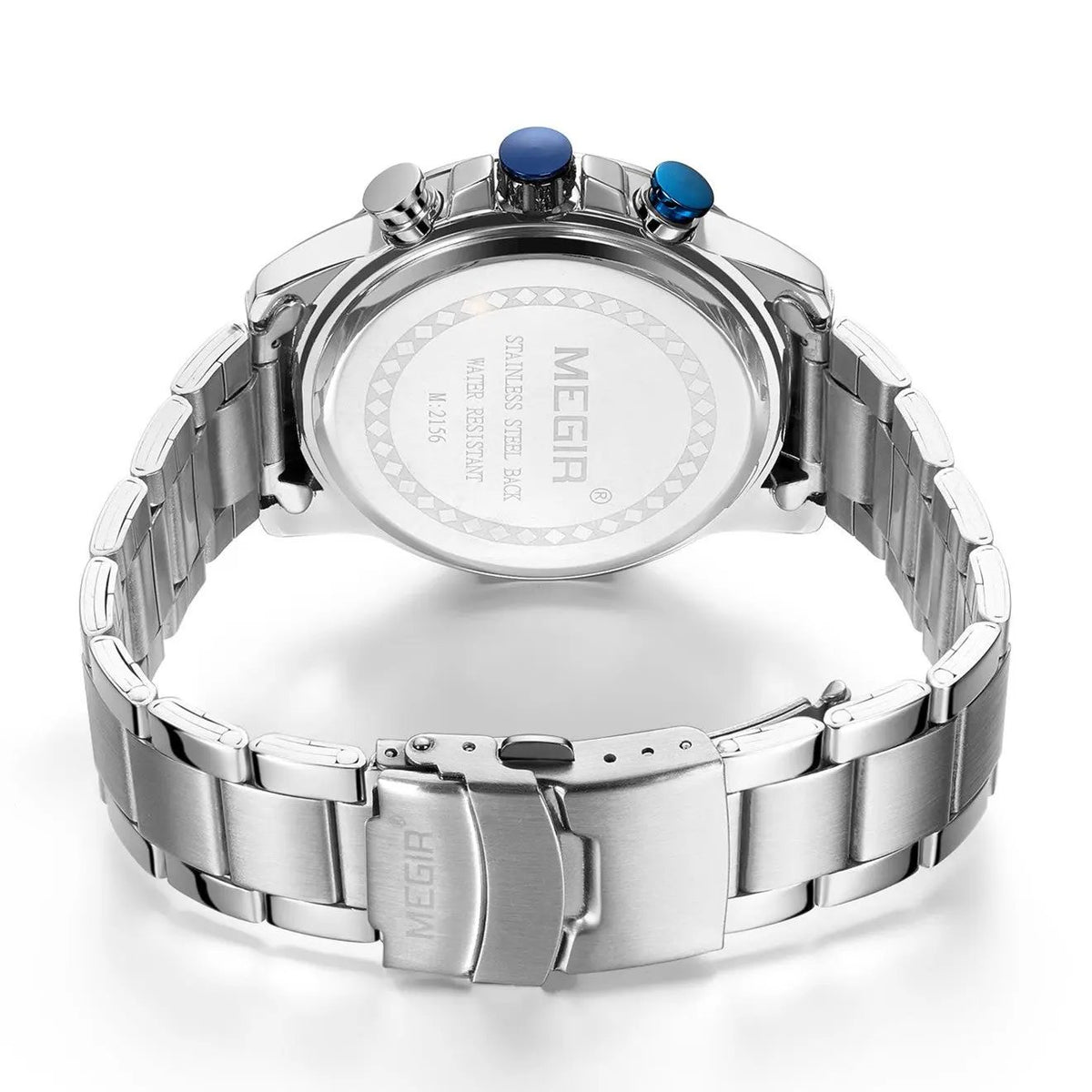 MEGIR Luxury Business Men Watch Fashion Quartz Sport Chronograph Luminous Waterproof Calendar Stainless Steel Male Wristwatch 2156 by MEGIR WATCH GROUP