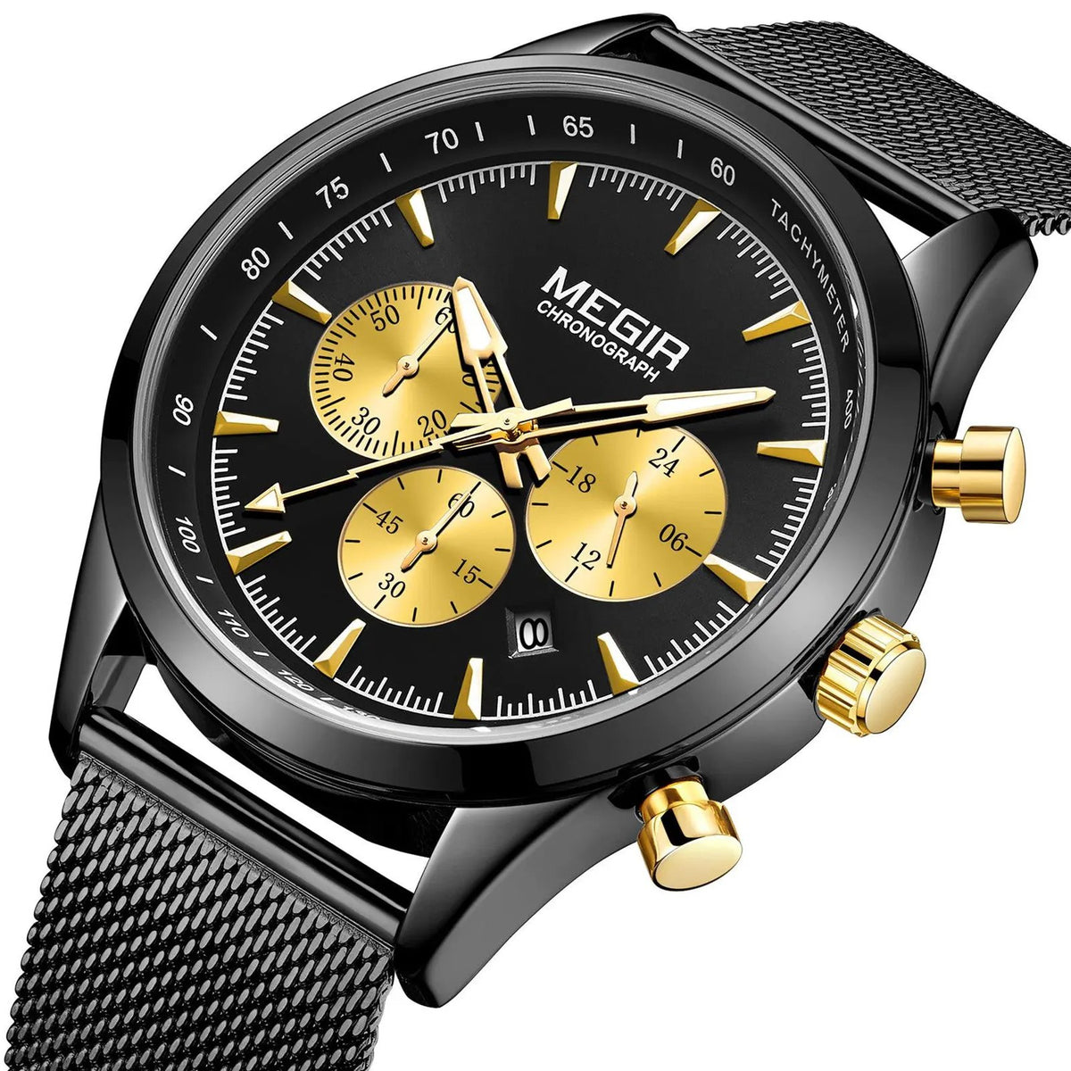 MEGIR Fashion Watch for Men Top Luxury Big Dial Business Quartz Watches Waterproof Steel Wrist Watch Clock Relogio Masculino 2153 by MEGIR WATCH GROUP