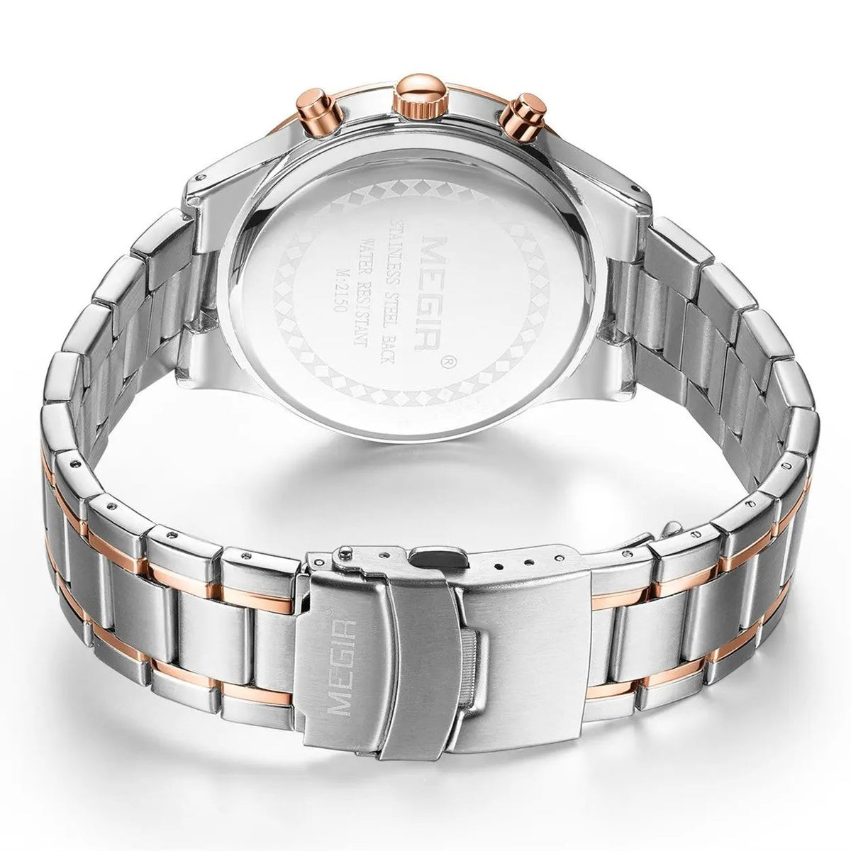 MEGIR Stainless Steel Waterproof Wrist Watches for Men Luminous Chronograph Business Quartz Men's Casual Clock Reloj Hombre 2150 by MEGIR WATCH GROUP
