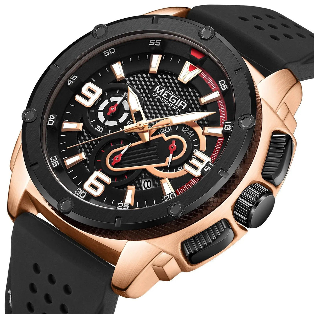 MEGIR Mens Watches Top Brand Luxury Silicone Sports Military Watch Waterproof Quartz Clock Men Chronograph Man Wristwatch 2147 by MEGIR WATCH GROUP