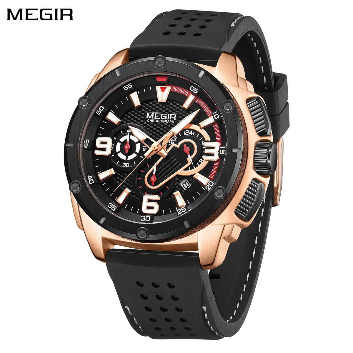 MEGIR Mens Watches Top Brand Luxury Silicone Sports Military Watch Waterproof Quartz Clock Men Chronograph Man Wristwatch 2147 by MEGIR WATCH GROUP