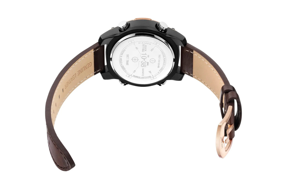 MEGIR Men's Watch Roller Business Casual Wristwatch Leather Fashion Sports Quartz Watch Chronograph Waterproof Male Clock 2142 by MEGIR WATCH GROUP