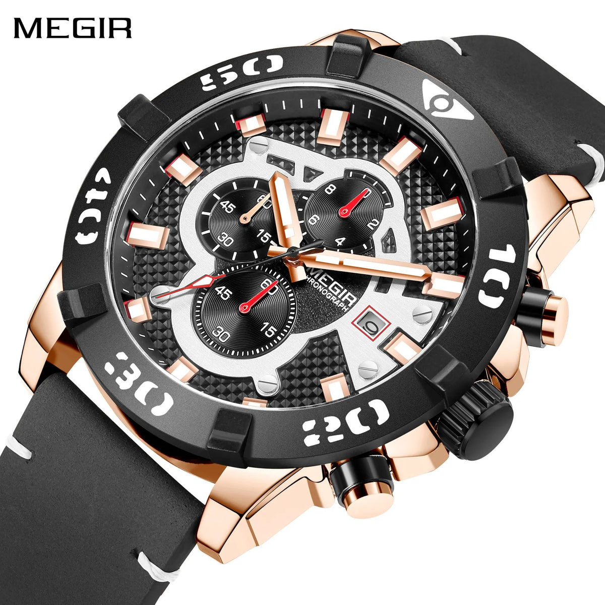 MEGIR Men Watches Fashion Luxury Big Dial Sports Watches Waterproof Quartz Wristwatch Chronograph Man Casual Luminous Clock 2136 by MEGIR WATCH GROUP