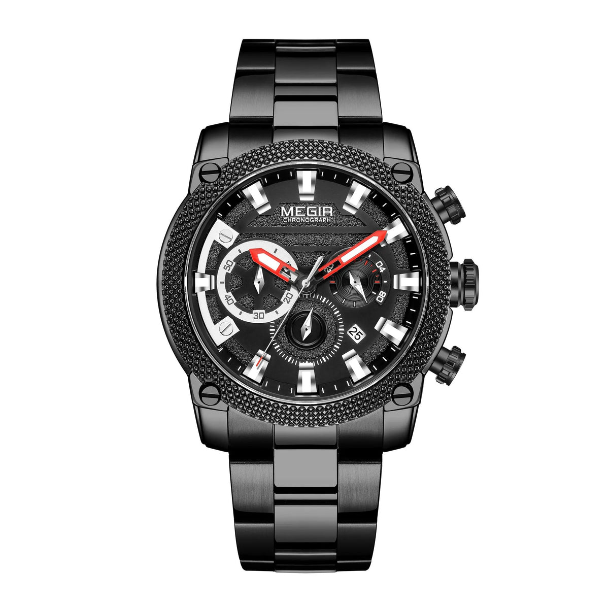 MEGIR Mens Watches Top Brand Luxury Business Wristwatch Waterproof Calendar Quartz Casual Clock Stainless Steel Man Chronograph 2134 by MEGIR WATCH GROUP
