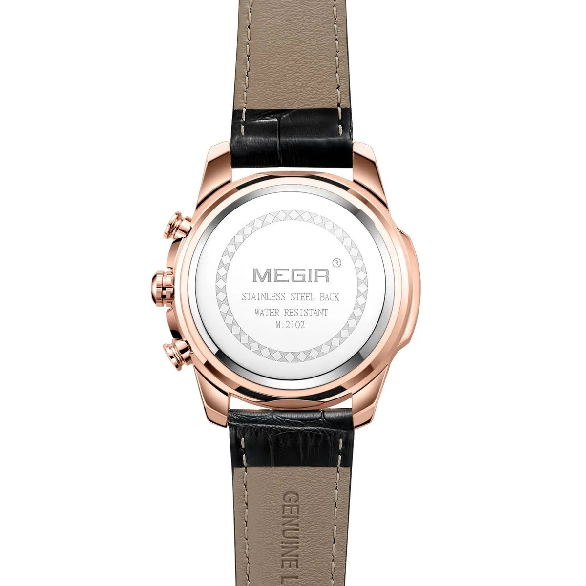 MEGIR Luxury Men Sport Watches Leather Military Quartz Wristwatch Waterproof Man Chronograph Clock 24 hour Montre Homme 2102 by MEGIR WATCH GROUP