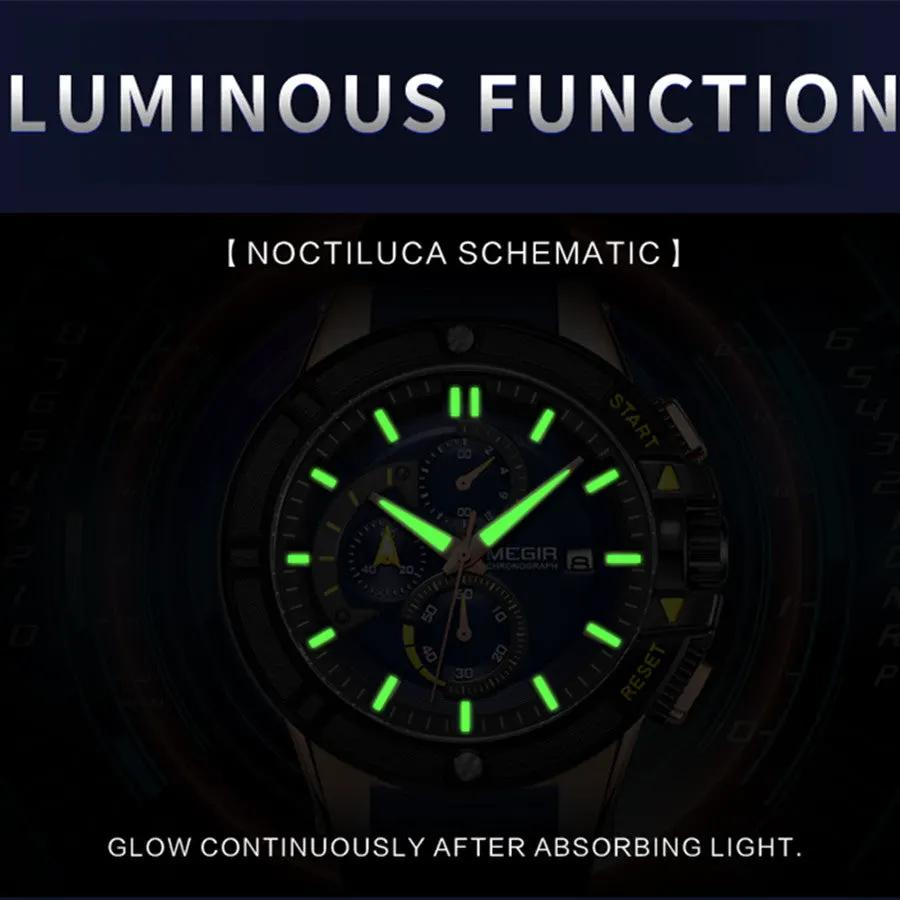 MEGIR Quartz Watches for Men Luxury Sport Military Wristwatches Waterproof Man Clock Date Chronograph Relogio Masculino 2095 by MEGIR WATCH GROUP