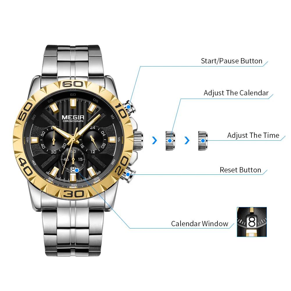 MEGIR Watches Business Mens Watches Top Brand Luxury Quartz Casual Wristwatch Date Clock Waterproof Wrist Watch Chronograph 2087 by MEGIR WATCH GROUP