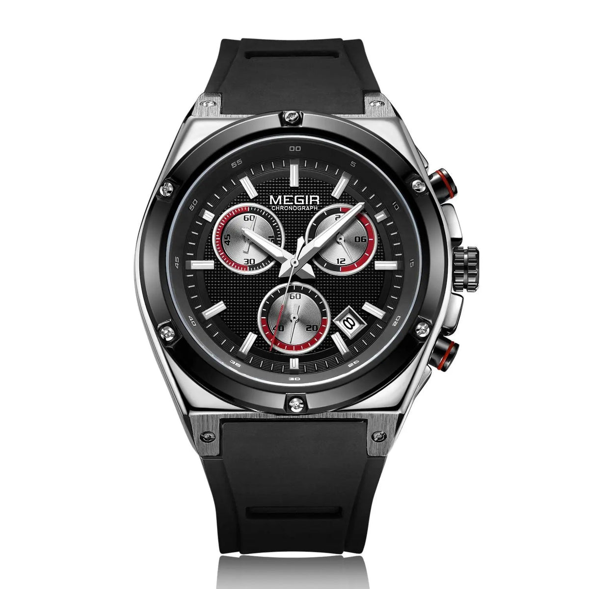 MEGIR Mens Watches Silicone Quartz Wrist Watch Chronograph Fashion Sport Business Wristwatch Luminous Male Clock Montre Homme 2073 by MEGIR WATCH GROUP