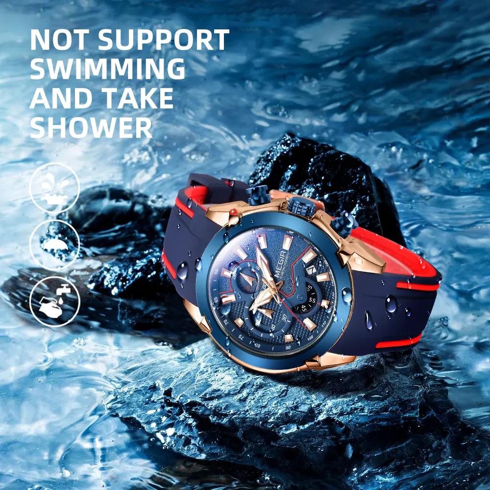 MEGIR Fashion Men's Watches Silicone Military Sport Watch Waterproof Date Chronograph Clock Wristwatch Relogio Masculino 2065 by MEGIR WATCH GROUP